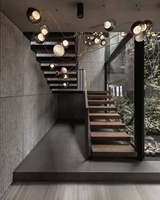 Bande d'escalier en bois et plastique, livraison gratuite, faisceau en acier, escalier en verre, accoudoir