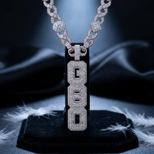 Pendentif Lettre G Iced Out en Argent avec Diamant Moissanite, Bijou de Mode Hip Hop de Luxe pour Fêtes et Événements, Personnalisation Initiale Premium - Product Image 2