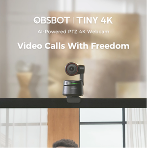 OBSBOT Tiny 4K AI-Tracking Contrôle des gestes de cadrage automatique Double micro omnidirectionnel Enregistrement PTZ Streaming <span class=keywords><strong>Webcam</strong></span> - Product Image 6