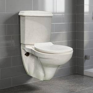 WC moderne en céramique, forme carrée, deux pièces, avec couvercle de siège inclus - Product Image 6
