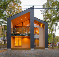 Villa Prefabricada Moderna de 2 Pisos, Antisísmica, de Madera, de Ensamblaje Rápido, con Estructura de Techo Plano, para Viviendas Individuales en Áreas Medianas y Apartamentos de Gran Altura