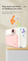 Appareil photo instantané pour enfants, 48MP, double objectif, Full HD, écran IPS 2,8 pouces, impression thermique, appareil photo selfie, MicroSD, cadeau de Noël