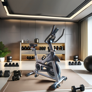 Vélo d'intérieur à domicile avec système d'entraînement par courroie, équipement de fitness et de cyclisme silencieux pour la réduction de poids en acier - Product Image 3