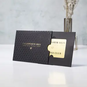 定制金色标志豪华礼品商务信用卡包装纸盒VIP交易UV涂层套卡