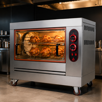 Four à rôtissoire horizontal commercial au gaz, gril rotatif automatique pour poulet