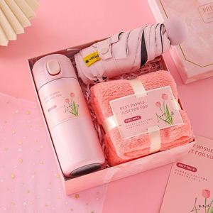 Stainless Steel Bottle Umbrella Towel Eco-friendly <b>Gift</b> <b>Sets</b> for Women Weddings Corporate Promotional Novelty Items - Product Image 2