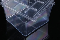 Boîte à bonbons en plastique transparente en PVC personnalisée avec compartiment vide et couvercle, boîte d'emballage jetable pour animaux de compagnie, pour usage alimentaire
