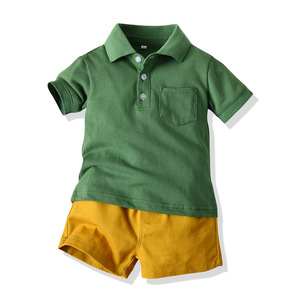 Ensemble 2 pièces décontracté pour garçons 2026 : <span class=keywords><strong>Polo</strong></span> à revers color block et short - Product Image 4