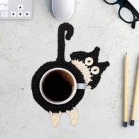 Dessous de verre pour chat mignon thé tasse à café napperons Durable résistant à la chaleur moderne 100% coton réutilisable décoration de la maison