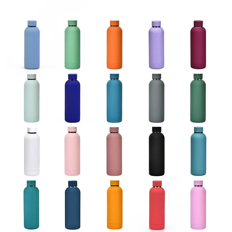 Europe DWELLS BPA-Free rubber painting stainless inox sport water bottle vacuum flask 0.5L ready to ship