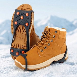 Ramponi Universali con 8 Punte per Ghiaccio, Copriscarpe Antiscivolo per Arrampicata Invernale e Campeggio all'Aperto - Product Image 2