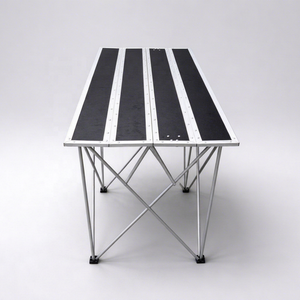 Table de DJ pliable en alliage d'aluminium, 122*61cm, avec supports de rehausseur pliables verrouillables - Product Image 1