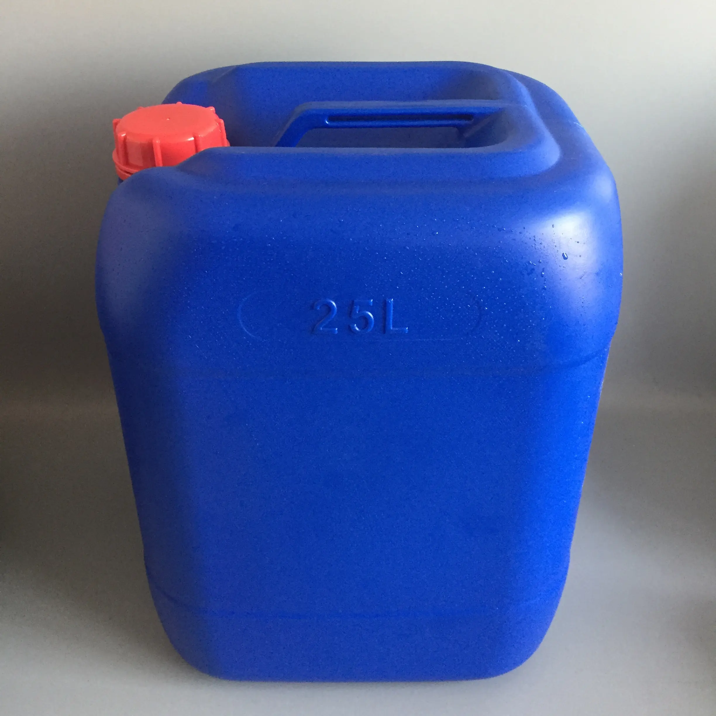 25L HDPE Plastic jerry can with screw lid blue square in clear natural transparent barrel for gasoline oil