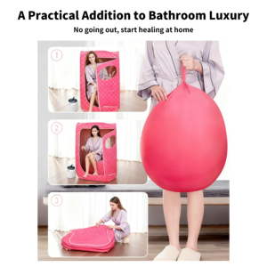 Yite <span class=keywords><strong>2025</strong></span> Điện Hiện Đại Màu Đỏ Tuyết Tùng Có Thể Gập Lại Xách Tay Hơi Nước Hộp Tắm Hơi Toàn Bộ Cơ Thể Mồ Hôi Tắm Cho Hộ Gia Đình Sử Dụng - Product Image 4