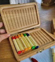 Boîte à crayons imperméable et durable faite à la main avec logo personnalisé, plusieurs tailles, cadeau pour enfants, outil de peinture, boîte de rangement en bois de bambou naturel