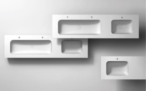 Baignoire autoportante rectangulaire de luxe, design traditionnel écologique, pierre artificielle, massage (jets d'air), drain inclus - Product Image 4