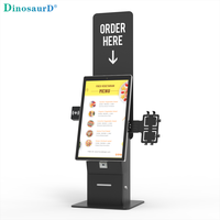 Kiosque tactile en libre-service pour fabricants de restauration rapide/restaurants, avec écran de 21,5, 24, 27 ou 32 pouces, caméra, imprimante, scanner, NFC et support POS