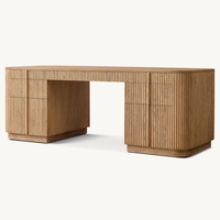 Bureau d'ordinateur en chêne massif de haute qualité, moderne et luxueux, fabriqué à la main, mobilier de bureau, option personnalisable disponible