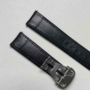 Bracelet de montre en nylon et <span class=keywords><strong>cuir</strong></span> respirant, réglable, étanche, avec fermoir déployant, remplacement 20mm 22mm - Product Image 6