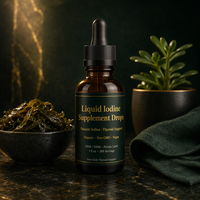 Iode liquide en gouttes Nascent pour le soutien de la thyroïde, stimulant du métabolisme, détoxifiant, végétalien, sans OGM, 200 portions, 1 oz, marque privée OEM