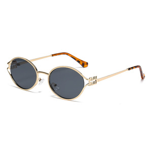 Gafas de Sol Metálicas Retro Ovaladas Miao Family, Montura Dorada, Protección UV400, Gafas de Sol de Moda para Mujer - Product Image 5