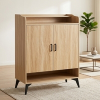 Étagère de rangement en mélamine de luxe moderne, buffet à trois niveaux, design durable et écologique pour le rangement de la chambre à coucher