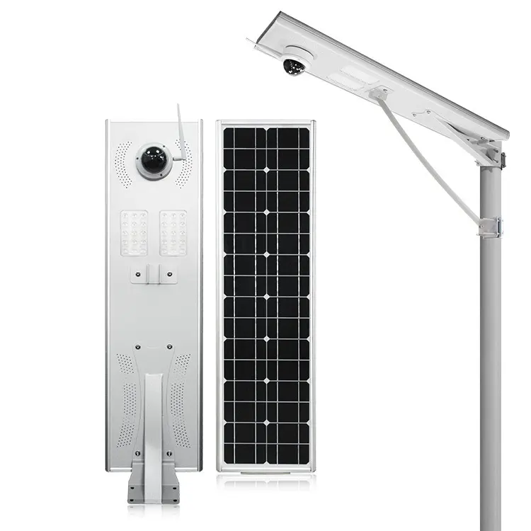 Hoge Kwaliteit 50W 100W 1080P Alles In Een Straat Licht Zonne-Energie Straatverlichting Met Cctv Camera-Koop Straat Licht Zonne-Energie Met Camera