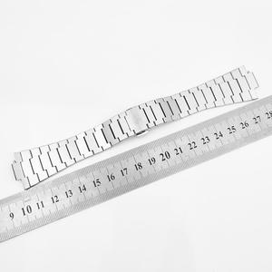 Correa de Acero Cepillado PRX para Reloj con Cadena de Eslabones Sólidos Elevados y Doble Botón de Bloqueo - Piezas de Reloj - Product Image 1