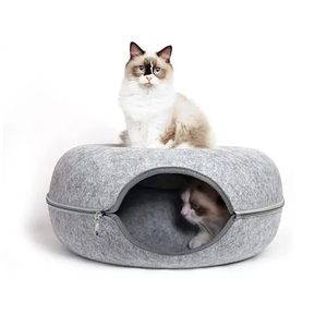 Abnehmbarer Cat Hideaway Tunnel Höhlen filz Donut Cat House House Nest und Cat Scratcher Bett aus Filz stoff - Product Image 1