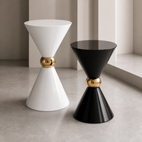 Socle de présentation en forme de sablier rond de 50 cm, blanc et noir, pour gâteau de mariage, support à fleurs, piédestal pour la décoration d'événements et de fêtes