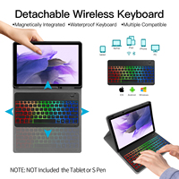 Penutup Tablet Magnetik Dapat Dilepas Casing Keyboard untuk Galaxy Tab S7 Fe 12.4 Inci T730 T736 2021