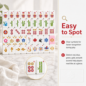 Set di Tessere Mahjong Mini Stampate in 3D a Quattro Colori, Gioco da Tavolo Portatile, Ornamento per Gioco da Tavolo Familiare, per Feste al Chiuso e Decorazione Domestica - Product Image 2