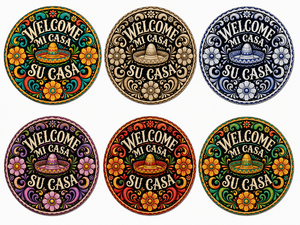 Letrero Metálico de Metal 'Mi Casa Su Casa', Decoración de Pared Mexicana Rústica Vintage para Hogar, Cocina, Patio, Personalizado, Venta al Por Mayor - Product Image 1