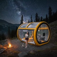 Tente de camping gonflable à installation rapide, tente dôme transparente pour 3 à 5 personnes, idéale pour la randonnée, les festivals et les abris d'urgence