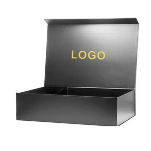 Wholesale Custom Printed Handmade Luxury Rigid Paper Cardboard Black Simple Empty Magnetic Closure Gift Box