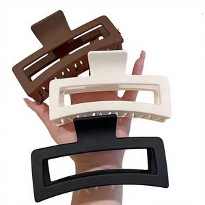Pinza de Pelo Extra Grande de Plástico Mate de 13 cm, Color Morandi, Rectangular, para <span class=keywords><strong>Mujer</strong></span>, para Fiestas - Product Image 1