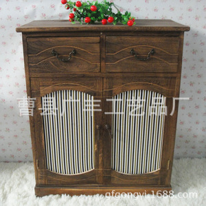 Wooden <b>Shoe</b> Cabinet 2 Drawer 2 Door Country Style <b>Storage</b> <b>Shoe</b> <b>Rack</b> - Product Image 3