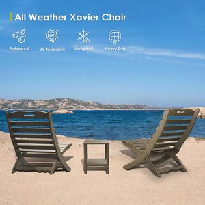 Greenvines gấp Xavier ghế sóng hạt gỗ adirondack Thiết kế xách tay HDPE nhựa tất cả các thời tiết cháy <span class=keywords><strong>Pit</strong></span> ghế cho bãi biển - Product Image 5