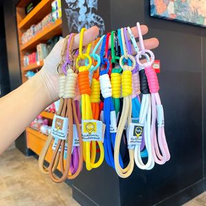 Wholesale Custom Logo Outdoor Backpack Rope Keychain Nylon Braided Rope Climbing Button Carabiner Promotional Rope Keychain