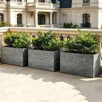 Pots de jardin carrés en fibrociment de style nordique simple, bacs à plantes écologiques pour pépinière extérieure, pot de fleurs pour usage au sol ou sur patio