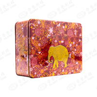 Boîte en métal rectangulaire fantaisie pour biscuits, bonbons, chocolats, emballage cadeau