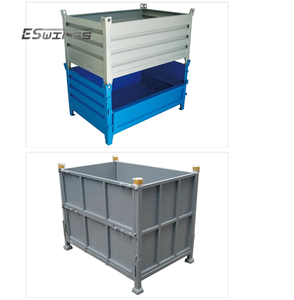 Bac métallique industriel <span class=keywords><strong>rigide</strong></span> empilable à revêtement poudré mobile pour chariot élévateur à longue durée de vie - Product Image 3