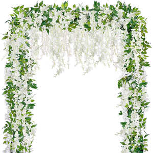 Guirnalda de Glicinia Artificial Realista, Flores de Seda, Enredaderas <span class=keywords><strong>Colgantes</strong></span> de 175 cm, Decoración para Hogar, Jardín, Bodas, Fiestas, Navidad, Interiores, Graduaciones - Product Image 2