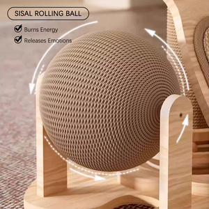 Pohon Panjat Kucing <span class=keywords><strong>Sisal</strong></span> Multifungsi Kompak dengan Tiang Garuk, Bola Mainan Berputar, dan Desain Ringkas - Product Image 5