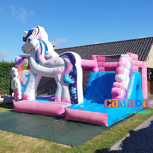 Château gonflable pour enfants à vendre, lit à bascule gonflable avec toboggan, thème licorne, parc pour filles, fête d'anniversaire - Product Image 5