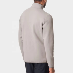 Pull de <span class=keywords><strong>golf</strong></span> à manches longues en maille tricotée à fermeture éclair 1/<span class=keywords><strong>4</strong></span>, en polyester 250g, tissu éponge français, couleur unie, séchage rapide, personnalisé pour homme - Product Image 3