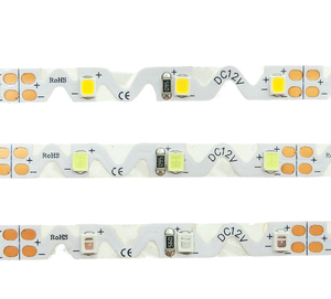 CE Zigzag SMD2835 strip LED 60LED/<span class=keywords><strong>m</strong></span> dapat ditekuk DC24V berbentuk S pita fleksibel cahaya tembaga tubuh IP20 dinilai - Product Image 4
