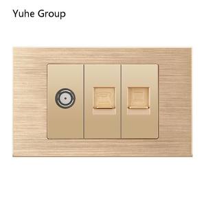 Prise murale multifonction série 118 en aluminium brossé pour TV, LAN, satellite et ordinateur, avec 10A/20A - Product Image 6