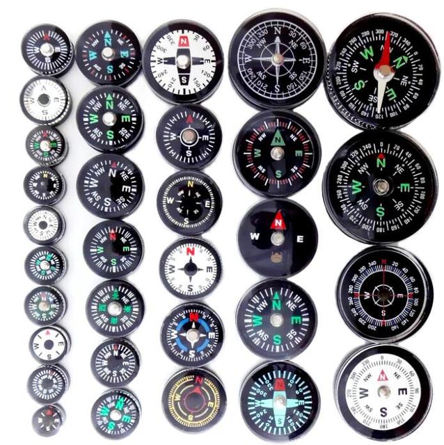 9/12/14/15/20/25/30/35/40/45mm Liquid Filled Compasses Small Mini Dial Survival Compass Button Bulk Compass