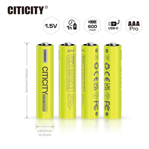 CITICITY แบตเตอรี่ลิเธียมไอออนแบบชาร์จได้ทรงกระบอก 4 ก้อน 1.5V 600mAh 900mWh ความจุสูงสำหรับอุปกรณ์อิเล็กทรอนิกส์ - Product Image 5